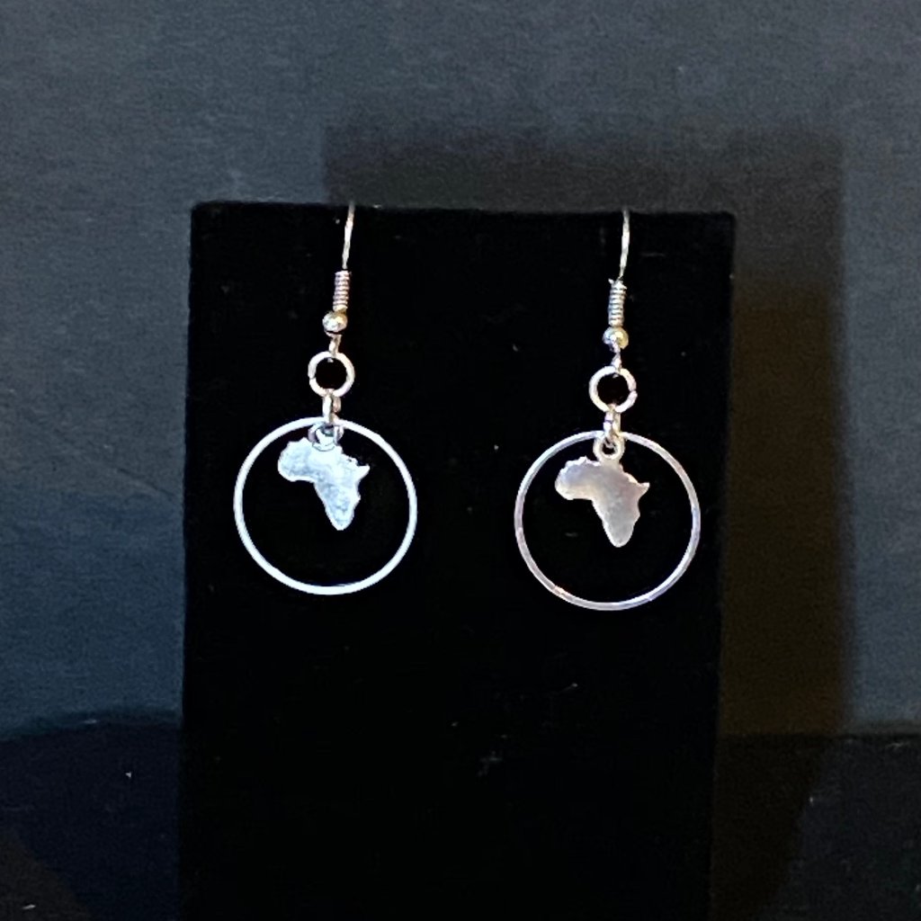 Hoop African Flag Earrings